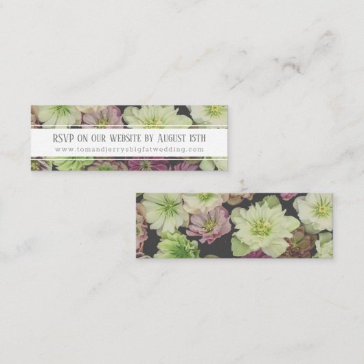 DRAMATIC Garden Hellebore Mini Web RSVP Karte (Vorne/Hinten)