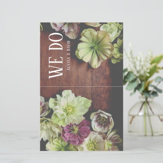 DRAMATIC Garden Hellebore Wedding Program (Stehend Vorderseite)