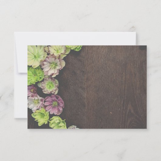 DRAMATIC Garden Hellebore Wood RSVP Karte (Rückseite)