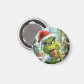 Dramatic Grinch Tasting Cookie – Humorous Holiday Magnet (Vorderseite/Rückseite)