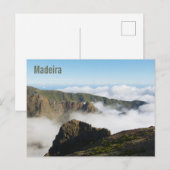 Dramatic Mountain Landscape with Clouds in Madeira Postkarte (Vorne/Hinten)