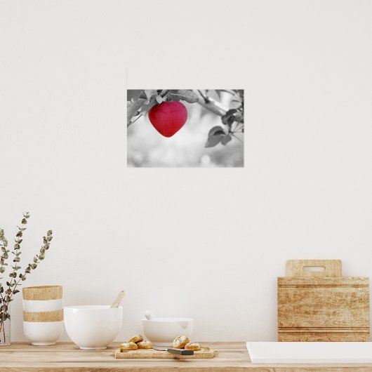 Dramatic Red Heart Shaped Apple Poster (Küche)