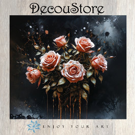 Dramatic Roses in Bloom Decoupage Seidenpapier