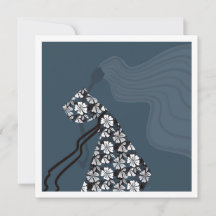 Dramatic Silhouette Elegant Glam Fashion Art Card