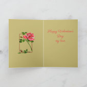 Dramatic Single Red Rose With Border Karte (Innenseite)