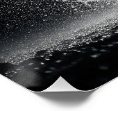 Dramatic White Horse Galloping in Rain Poster (Ecke)