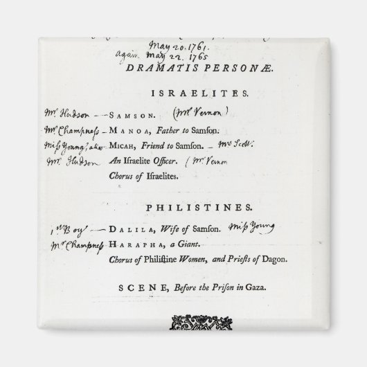 Dramatis Personae für Samson Magnet (Vorne)
