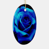 Dramatisch Blaue Rose Keramik Ornament (Rechts)