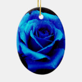 Dramatisch Blaue Rose Keramik Ornament (Hinten)