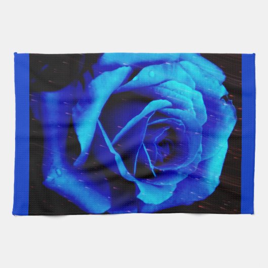 Dramatisch Blaue Rose Küchentuch (Horizontal)