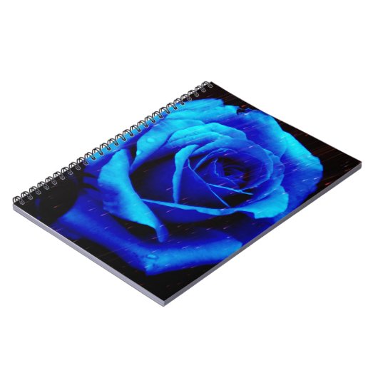 Dramatisch Blaue Rose Notizblock (Linke Seite)