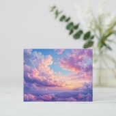 Dramatisch farbenfrohe Pastel Wolken Himmel Postkarte (Stehend Vorderseite)