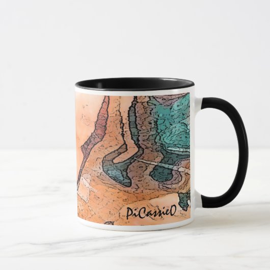 Dramatisch farbenfrohe Tasse mit Black Trim (Rechts)