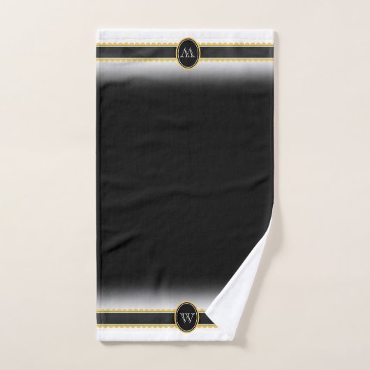 Dramatisch gelbe Sonnenblumen auf Schwarz & Weiß Badhandtuch Set (Handtuch)