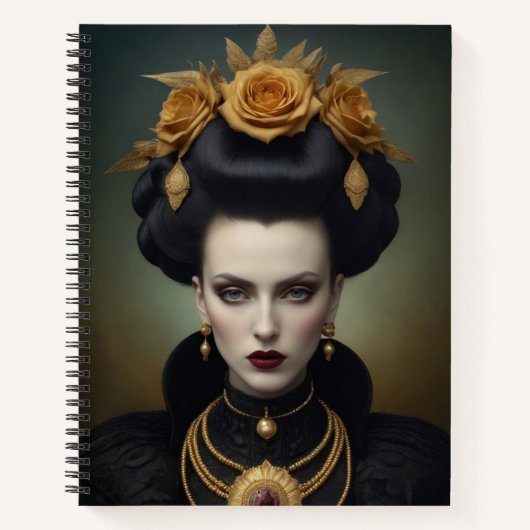 Dramatisch Goth Womanj Notizblock (Vorderseite)