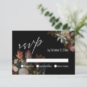 Dramatisch, Moody Dutch Masters Tulips in Bouquet RSVP Karte (Stehend Vorderseite)