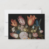 Dramatisch, Moody Dutch Masters Tulips in Bouquet RSVP Karte (Rückseite)