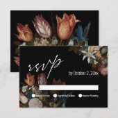 Dramatisch, Moody Dutch Masters Tulips in Bouquet RSVP Karte (Vorne/Hinten)