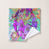 Dramatisch Psychedelische Magenta und violette Blu Badhandtuch Set (Waschlappen)