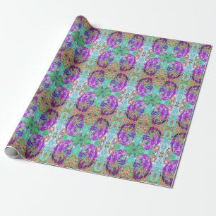 Dramatisch Psychedelische Magenta und violette Blu Geschenkpapier
