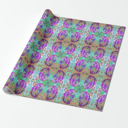 Dramatisch Psychedelische Magenta und violette Blu Geschenkpapier (Ungerollt)