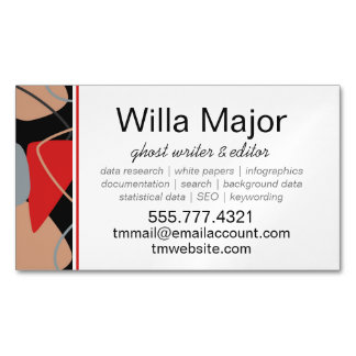 Dramatisch rot, schwarz, beige Abstrakte Schriftst Magnetische Visitenkarte