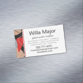 Dramatisch rot, schwarz, beige Abstrakte Schriftst Magnetische Visitenkarte (Beispiel)