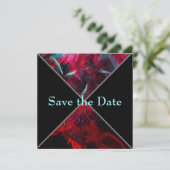 Dramatisch rot und schwarz Save the Date (Stehend Vorderseite)
