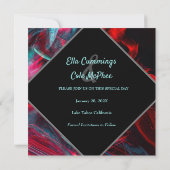 Dramatisch rot und schwarz Save the Date (Rückseite)