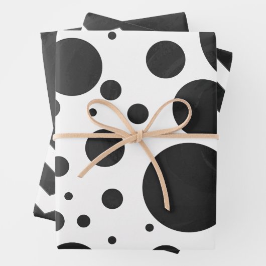 Dramatisch Schwarz Farbkoordinierte Muster Geschenkpapier Set (Beispiel)