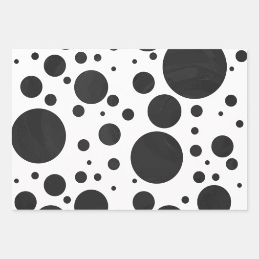 Dramatisch Schwarz Farbkoordinierte Muster Geschenkpapier Set (Vorderseite)