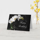 Dramatisch Schwarz/Weiß Orchideenkarte, individuel Karte (Gelbe Blume)