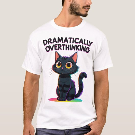 Dramatisch überdacht - Funny Cat Lover T-Shirt (Vorderseite)