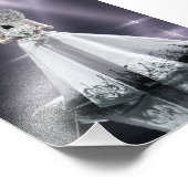 Dramatisch-Weibliche Haare-Frau in FuturistikSpark Fotodruck (Ecke)