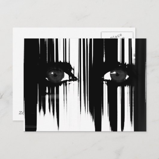 Dramatische Augen in Schwarz und Weiß Postkarte (Vorne/Hinten)