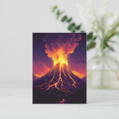 Dramatische Ausrottung des Vulkans Kunst Postkarte (Stehend Vorderseite)