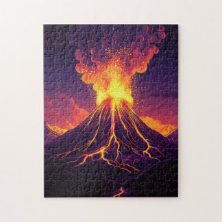 Dramatische Ausrottung des Vulkans Kunst Puzzle