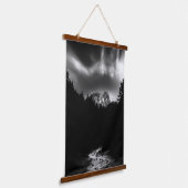 Dramatische Berg- und Flusslandschaft Wandteppich Mit Holzrahmen (Gewinkelt)