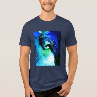 Dramatische blaue Ozeanwellen Strand Tri-Blend Shirt