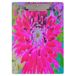 Dramatische Blume Crimson Red and Pink Dahlia Klemmbrett
