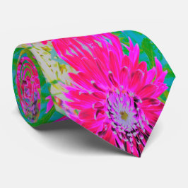 Dramatische Blume Crimson Red and Pink Dahlia Krawatte