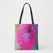 Dramatische Blume Crimson Red and Pink Dahlia Tasche (Vorderseite)