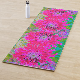 Dramatische Blume Crimson Red and Pink Dahlia Yogamatte
