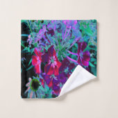 Dramatische Blume Rot, Lila und Rosa Garten Badhandtuch Set (Waschlappen)
