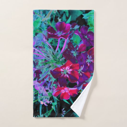 Dramatische Blume Rot, Lila und Rosa Garten Badhandtuch Set (Handtuch)