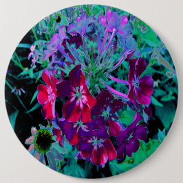 Dramatische Blume Rot, Lila und Rosa Garten Button