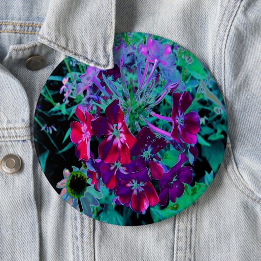 Dramatische Blume Rot, Lila und Rosa Garten Button (Beispiel)
