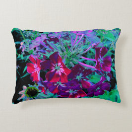 Dramatische Blume Rot, Lila und Rosa Garten Dekokissen