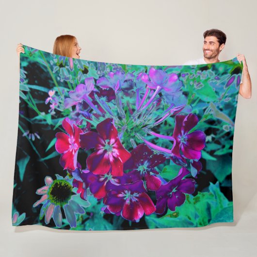 Dramatische Blume Rot, Lila und Rosa Garten Fleecedecke (Beispiel)
