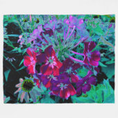 Dramatische Blume Rot, Lila und Rosa Garten Fleecedecke (Vorderseite (Horizontal))